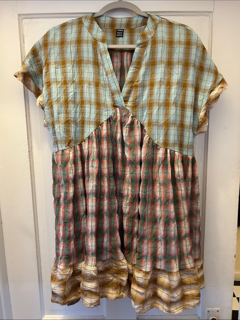 SHEIN plaid mini dress